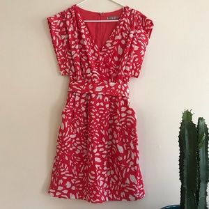 Eliza J Kimono Style Red and White Sundress
